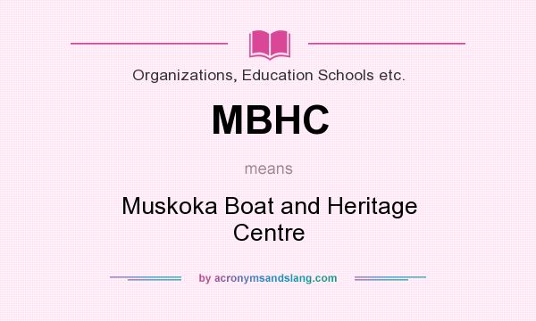 What does MBHC mean? It stands for Muskoka Boat and Heritage Centre