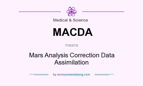 What does MACDA mean? It stands for Mars Analysis Correction Data Assimilation