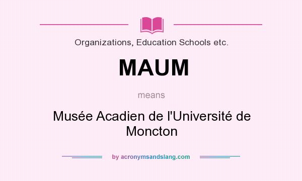 What does MAUM mean? It stands for Musée Acadien de l`Université de Moncton