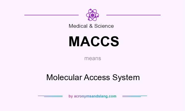 What does MACCS mean? It stands for Molecular Access System