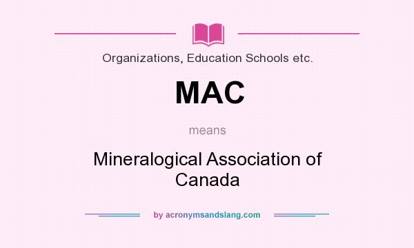 What does MAC mean? It stands for Mineralogical Association of Canada