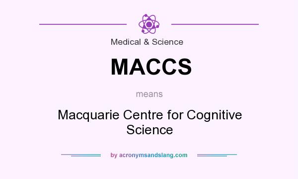 What does MACCS mean? It stands for Macquarie Centre for Cognitive Science