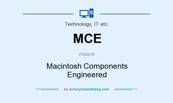 What does MCE mean? It stands for Macintosh Components Engineered