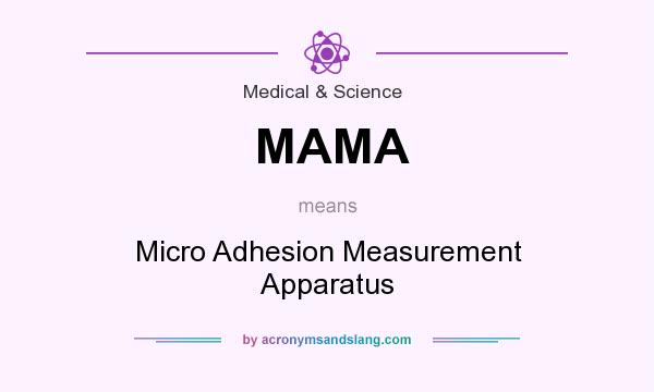 What does MAMA mean? It stands for Micro Adhesion Measurement Apparatus