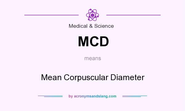 What does MCD mean? It stands for Mean Corpuscular Diameter