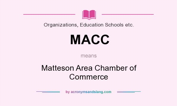 What does MACC mean? It stands for Matteson Area Chamber of Commerce