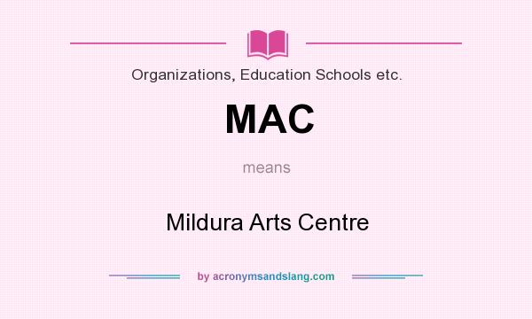 What does MAC mean? It stands for Mildura Arts Centre