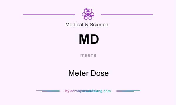 What does MD mean? It stands for Meter Dose