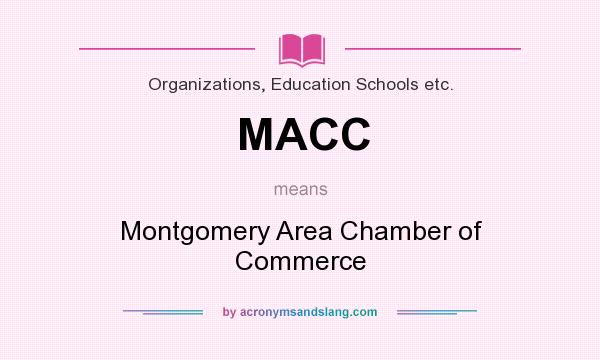 What does MACC mean? It stands for Montgomery Area Chamber of Commerce