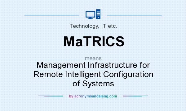 What does MaTRICS mean? It stands for Management Infrastructure for Remote Intelligent Configuration of Systems