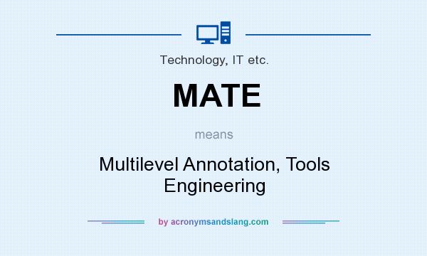 What does MATE mean? It stands for Multilevel Annotation, Tools Engineering