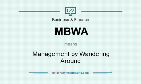 What does MBWA mean? It stands for Management by Wandering Around