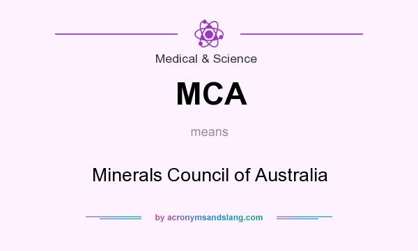 What does MCA mean? It stands for Minerals Council of Australia