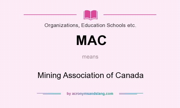 What does MAC mean? It stands for Mining Association of Canada