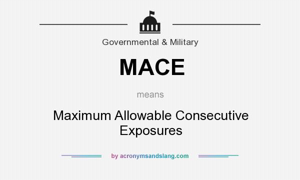 What does MACE mean? It stands for Maximum Allowable Consecutive Exposures