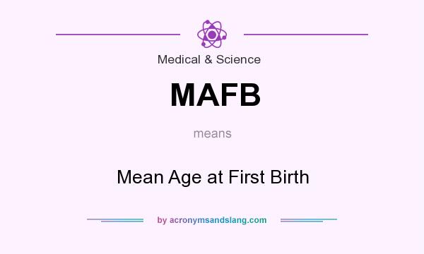 What does MAFB mean? It stands for Mean Age at First Birth