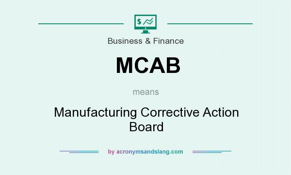 What does MCAB mean? It stands for Manufacturing Corrective Action Board