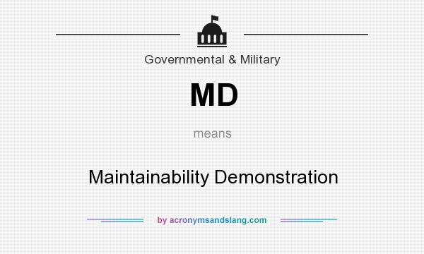 What does MD mean? It stands for Maintainability Demonstration