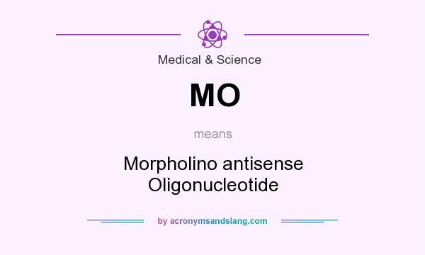 What does MO mean? It stands for Morpholino antisense Oligonucleotide