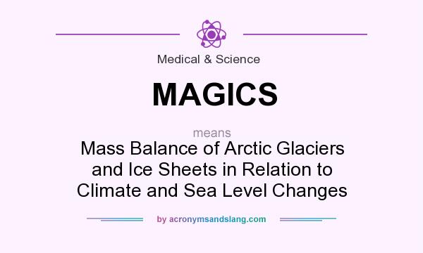What does MAGICS mean? It stands for Mass Balance of Arctic Glaciers and Ice Sheets in Relation to Climate and Sea Level Changes