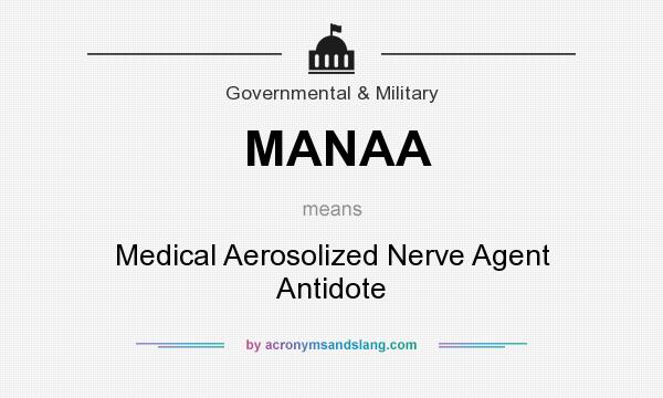 What does MANAA mean? It stands for Medical Aerosolized Nerve Agent Antidote