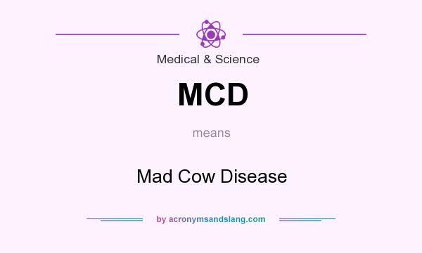 What does MCD mean? It stands for Mad Cow Disease