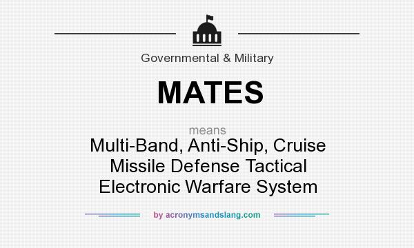 What does MATES mean? It stands for Multi-Band, Anti-Ship, Cruise Missile Defense Tactical Electronic Warfare System