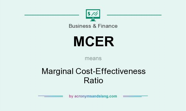 What does MCER mean? It stands for Marginal Cost-Effectiveness Ratio