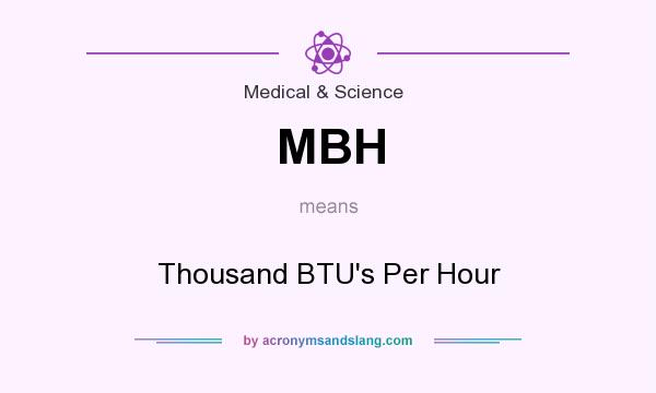 What does MBH mean? It stands for Thousand BTU`s Per Hour