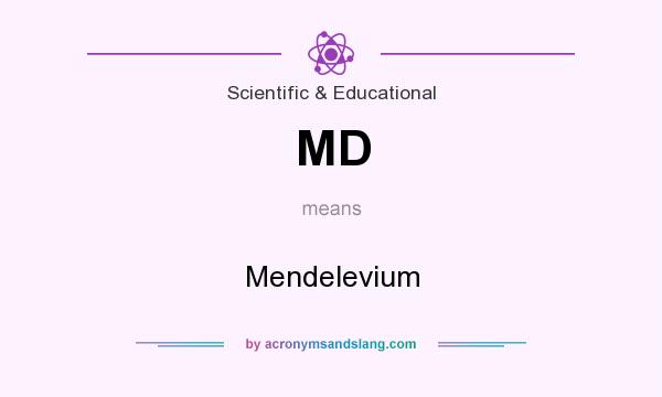 What does MD mean? It stands for Mendelevium
