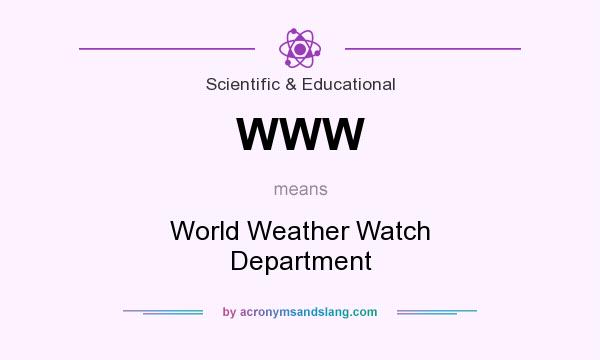 What does WWW mean? It stands for World Weather Watch Department
