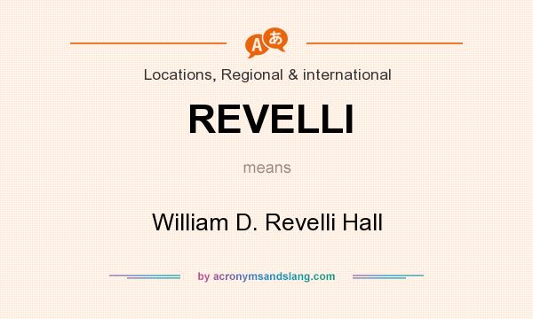 What does REVELLI mean? It stands for William D. Revelli Hall