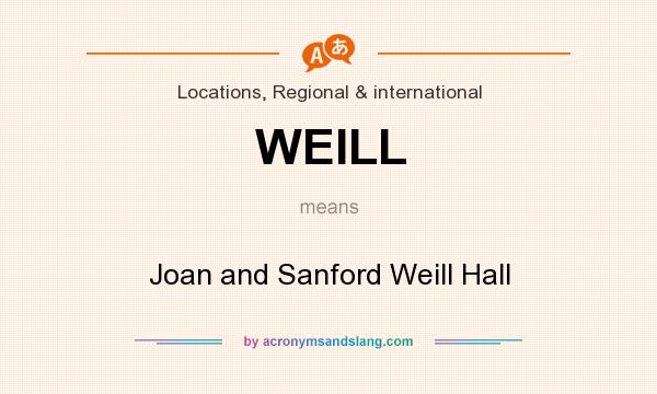 What does WEILL mean? It stands for Joan and Sanford Weill Hall