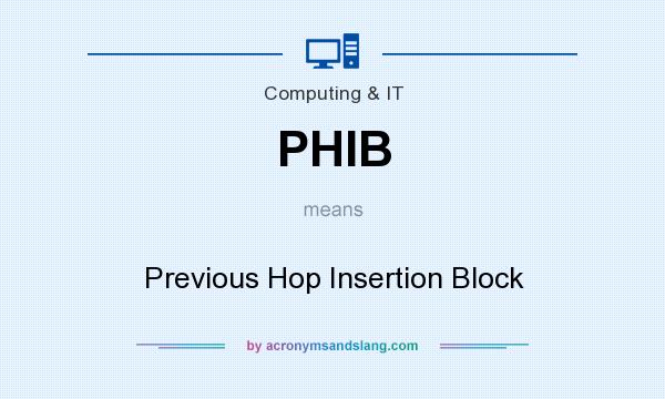 What does PHIB mean? It stands for Previous Hop Insertion Block