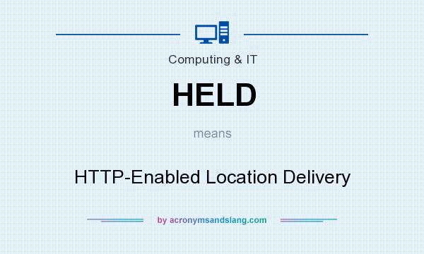 What does HELD mean? It stands for HTTP-Enabled Location Delivery