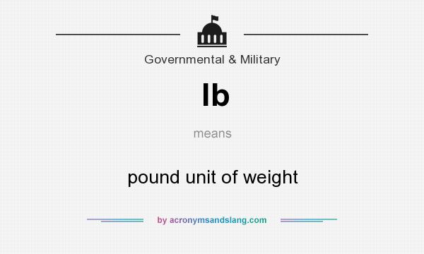 What does lb mean? It stands for pound unit of weight