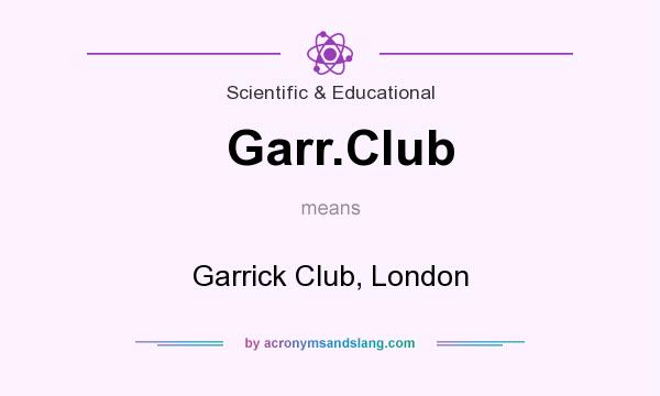 What does Garr.Club mean? It stands for Garrick Club, London
