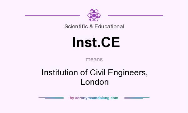 What does Inst.CE mean? It stands for Institution of Civil Engineers, London