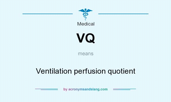 What does VQ mean? It stands for Ventilation perfusion quotient