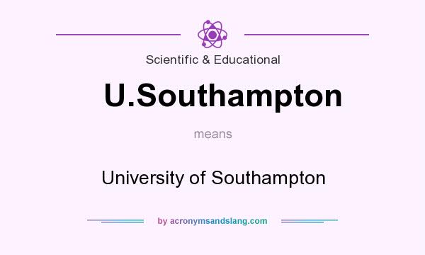 What does U.Southampton mean? It stands for University of Southampton