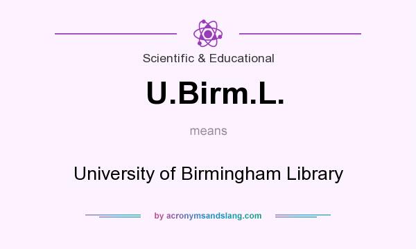 What does U.Birm.L. mean? It stands for University of Birmingham Library