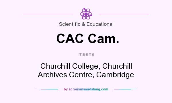 What does CAC Cam. mean? It stands for Churchill College, Churchill Archives Centre, Cambridge