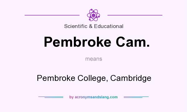 What does Pembroke Cam. mean? It stands for Pembroke College, Cambridge