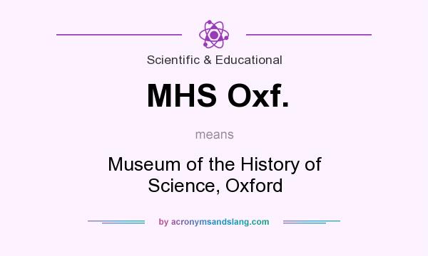 What does MHS Oxf. mean? It stands for Museum of the History of Science, Oxford
