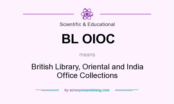 What does BL OIOC mean? It stands for British Library, Oriental and India Office Collections