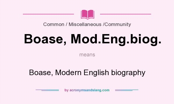 What does Boase, Mod.Eng.biog. mean? It stands for Boase, Modern English biography