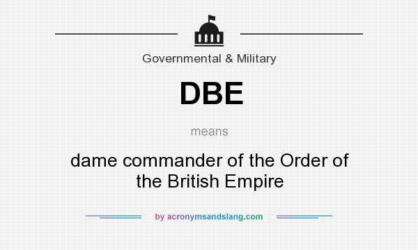 What does DBE mean? It stands for dame commander of the Order of the British Empire