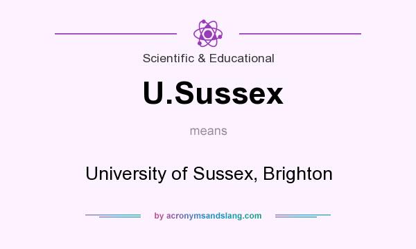 What does U.Sussex mean? It stands for University of Sussex, Brighton