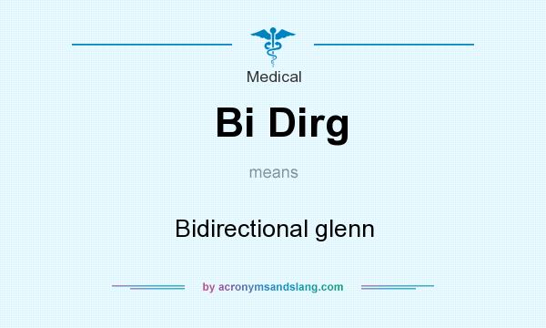 What does Bi Dirg mean? It stands for Bidirectional glenn