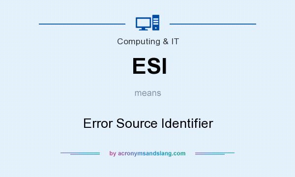 What does ESI mean? It stands for Error Source Identifier